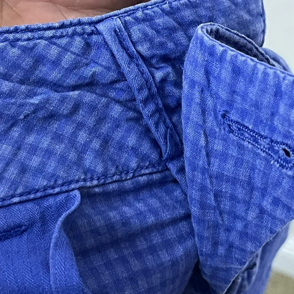 Mr. Porter Blue Checked Seersucker‎ Shorts M Resort Coastal Style Casual